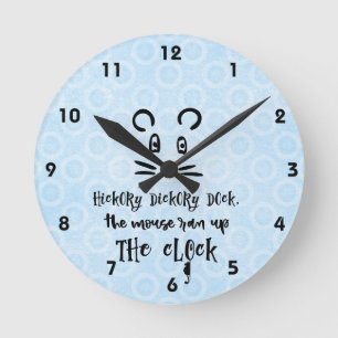 Horloge Ronde Carré de souris Hickory Dickory Dock ou