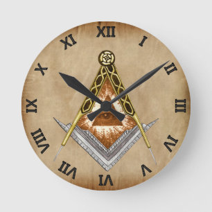 Horloge Ronde Carré et boussole à l'oeil ouvert