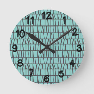 Horloge Ronde Carreaux bleus