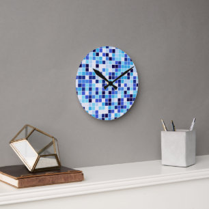 Horloge Ronde Carrelage de la piscine, Carrelage en mosaïque ble