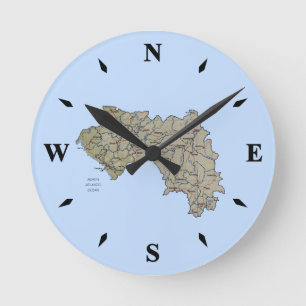 Horloge Ronde Carte de la Guinée-Conakry
