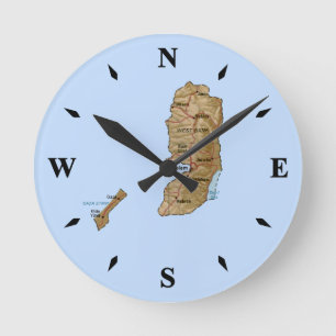 Horloge Ronde Carte de la Palestine