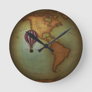 Horloge Ronde Carte de l'hémisphère occidental des Aéronautes
