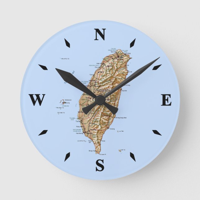 Horloge Ronde Carte de Taïwan (Recto)