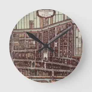 Horloge Ronde Carte de ville de Delft 1649