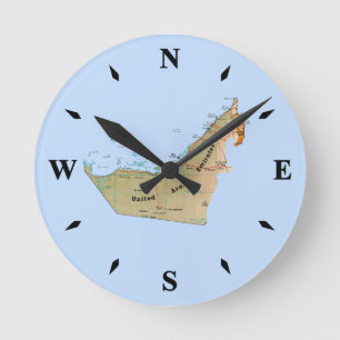 Horloge Ronde Carte des Émirats arabes unis