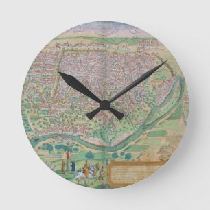 Horloge Ronde Carte du Caire, tirée de Civitates Orbis Terrarum