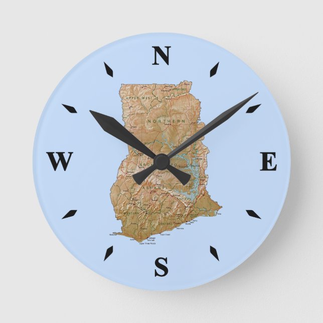 Horloge Ronde Carte du Ghana (Recto)