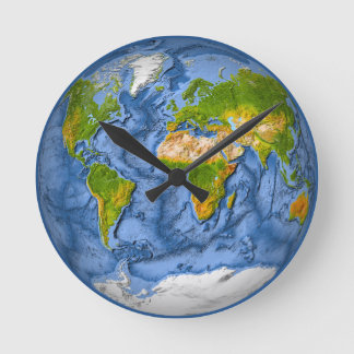 Horloge Ronde Carte du monde en cercle