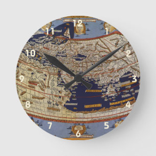 Horloge Ronde Carte du monde ptolémaïque antique, Johannes d'Arn