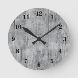 Horloge Ronde Cartes en bois Patiné de grange rustique
