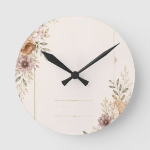Horloge Ronde Carton de mariage d'art fin avec peinture romantiq