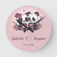 Cartoon mignon Panda amoureux Coeur Saint-Valentin