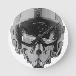Horloge Ronde Casque de pilote de chasse et altimètre