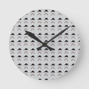 Horloge Ronde Casque d'équitation et cravache à l'horloge