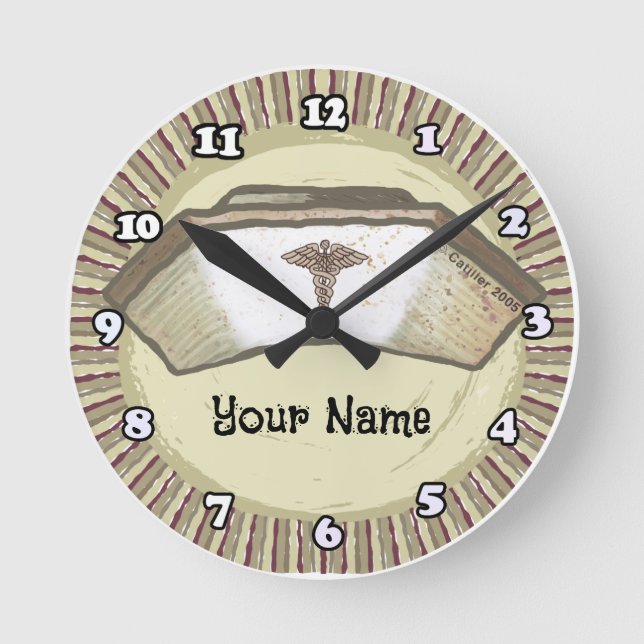 Horloge Ronde Casquette infirmière rétro (Recto)