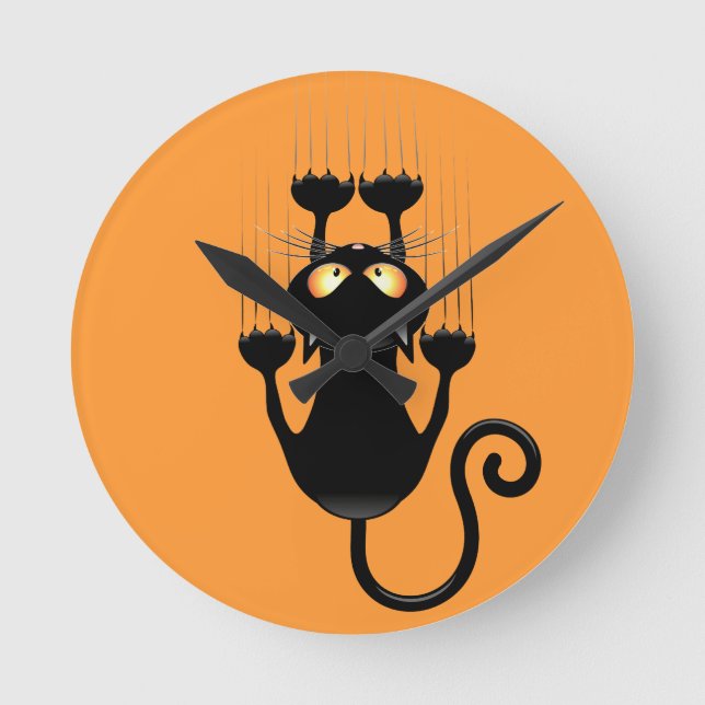 Horloge Ronde Cat Falling down fun dessin personnage (Recto)