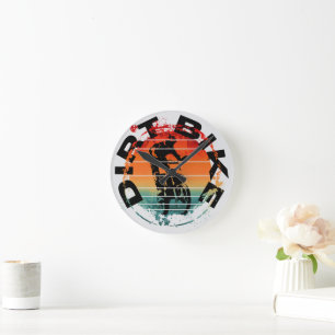 Horloge Ronde Cavalier de motocross en moto tout-terrain