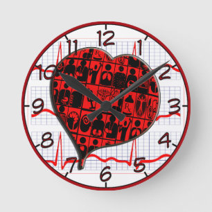 HORLOGE RONDE CCU HEART EKG MEDICAL SPECIALTIES