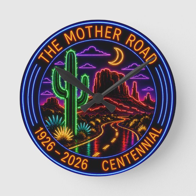 Horloge Ronde Centennial Neon Mother Road (Recto)