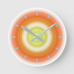 Horloge Ronde Cercles - couleurs agrumes