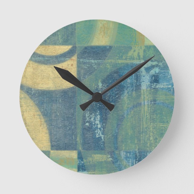 Horloge Ronde Cercles et panneaux multicolores (Recto)