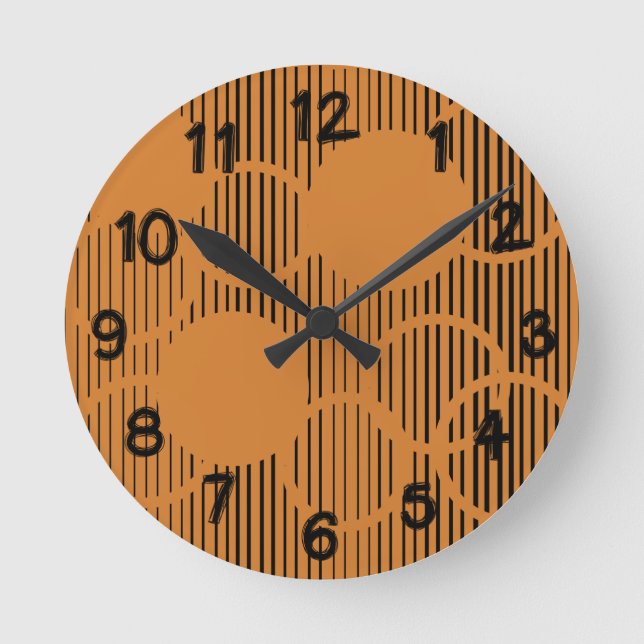 Horloge Ronde Cercles orange  (Recto)