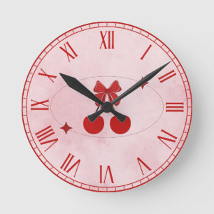 Horloge Ronde Cerise