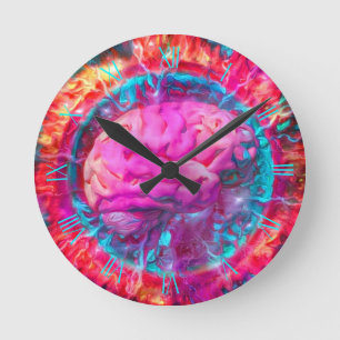 Horloge Ronde Cerveau vif