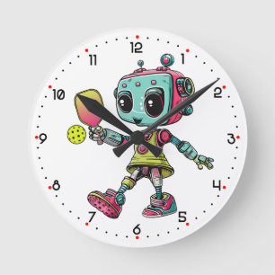 Horloge Ronde C'est l'heure de DINK-O-TRON ! Pickleball