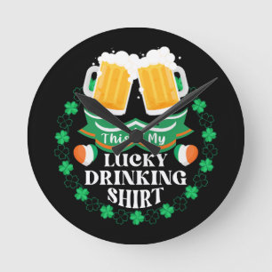 Horloge Ronde C'est ma Saint-Patrick de bière chanceuse
