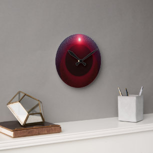 Horloge Ronde Chambre Echo métallique Abstraite avec onde sonore