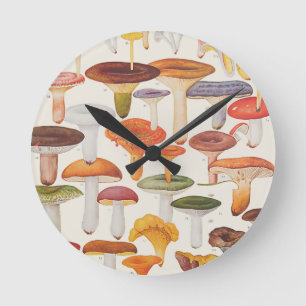Horloge Ronde Champignons de champignons de paris de Les