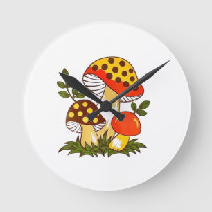 Horloge Ronde Champignons vintages