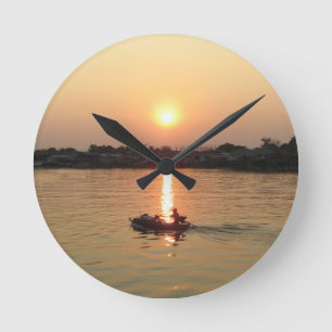 Horloge Ronde Chao Phraya River Sunset ... Ayutthaya, Thaïlande