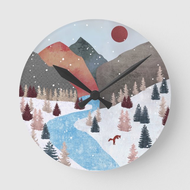 Horloge Ronde Chasse hivernale Fox (Recto)