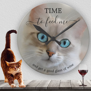 Horloge Ronde Chat d'art fin drôle