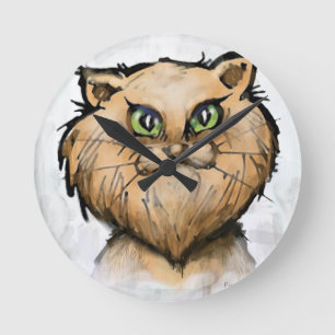 Horloge Ronde Chat perse