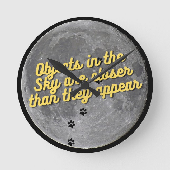 Horloge Ronde Chat sur la Lune (Recto)