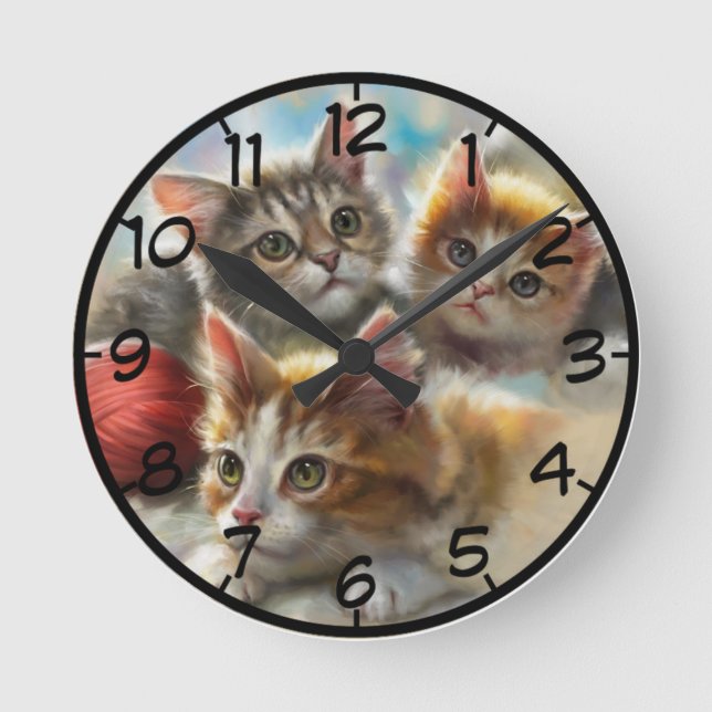Horloge Ronde Chats (Recto)