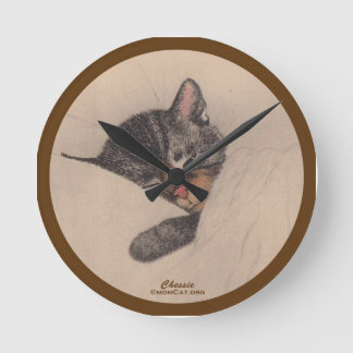 Horloge Ronde Chats : Chessie Sleeping Kitten : Accueil : Horlog