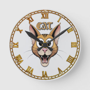 Horloge Ronde Chats magiques