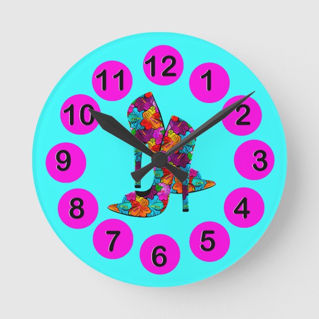 Horloge Ronde Chaussures de talon haut d'amusement d'été (Recto)