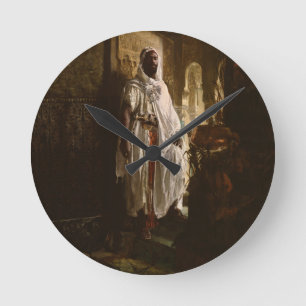 Horloge Ronde Chef maure Art africain Peinture Portrait