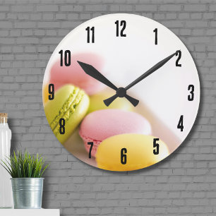 Horloge Ronde Chef pâtissier Pastel French Macaron