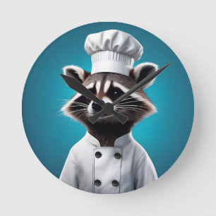 Horloge Ronde Chef Raccoon