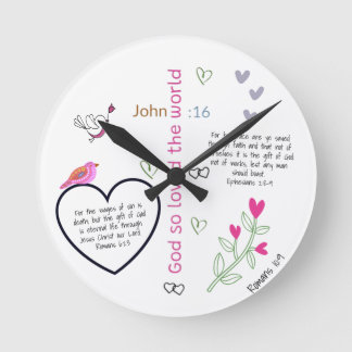 Horloge Ronde Chemise chrétienne Dieu aima tant le monde