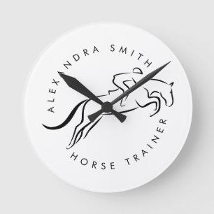Horloge Ronde Cheval de saut Équitation Entraîneur de chevau