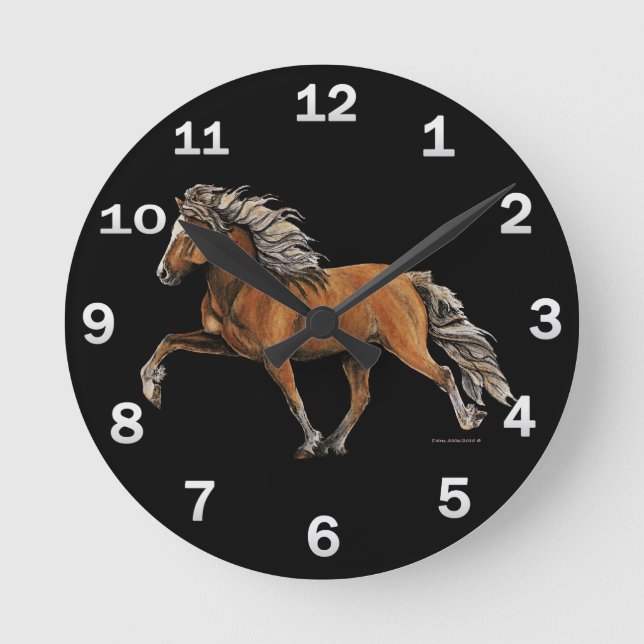 Horloge Ronde Cheval islandais Elska (Recto)