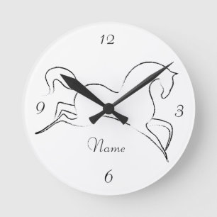 Horloge Ronde Cheval sauvage Thunder_Cove